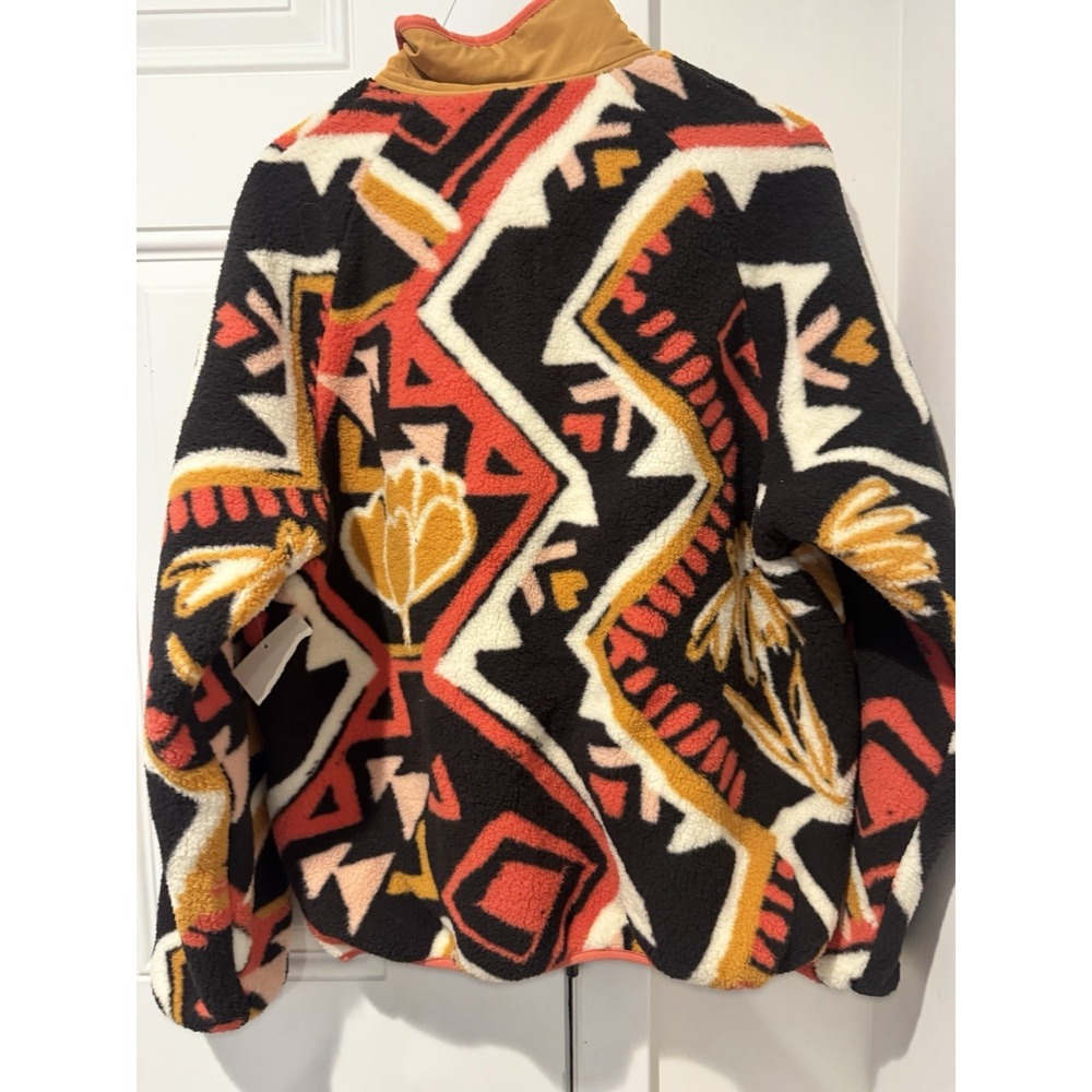 Wrangler Women's Sherpa Sweatshirt Aztec Tribal Colorful Sz M Cozy Pullover Snap - Picture 8 of 10